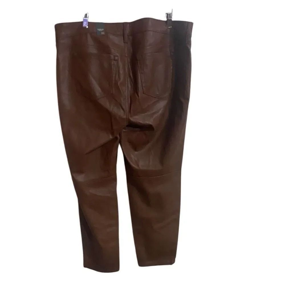 NWT Torrid Perfect Skinny Faux Leather Mid Rise Pant root Beer 18R - Picture 4 of 6